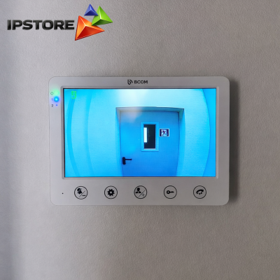 Комплект відеодомофона BCOM BD-710C Kit: відеодомофон 7" white та відеопанель copper